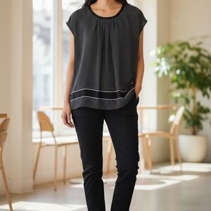 Tommy Hilfiger Women's Black Polka Dot Top blouse szie xlarge